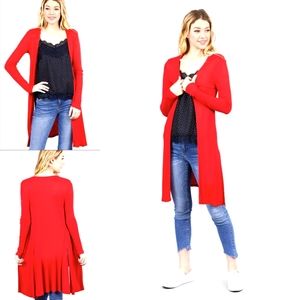 Red Tunic Cardigan